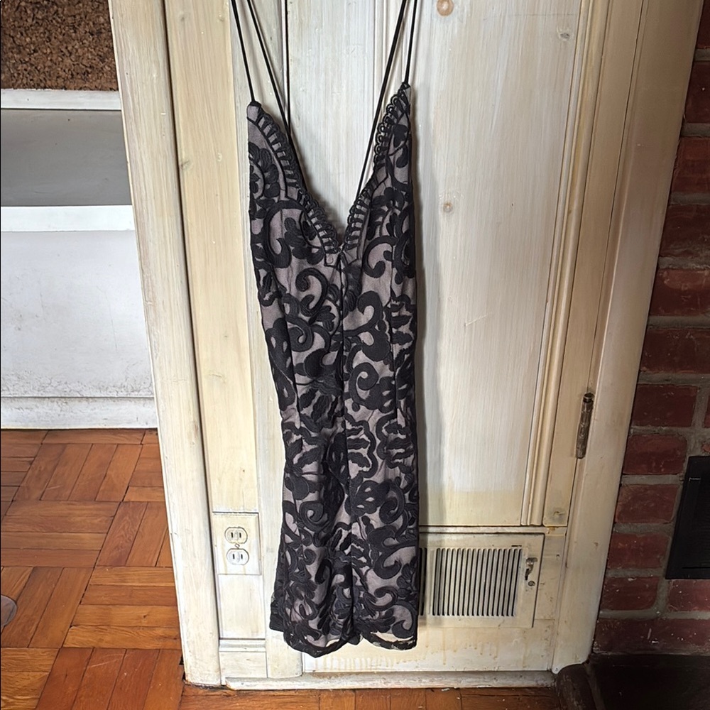 LF Black and Gray Midi Dress